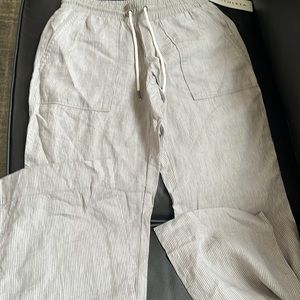 New Athleta Stripe Bali Linen Trousers